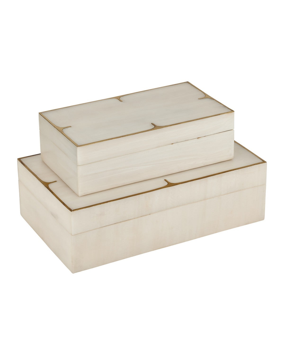Currey and Company - 1200-1123 - Box Set of 2 - Orin - Ivory / Brushed Brass