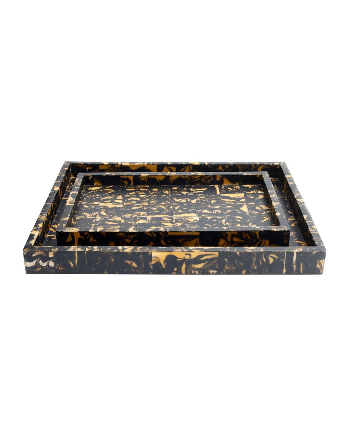 Currey and Company - 1200-1130 - Tray Set of 2 - Thrace - Black / Yellow