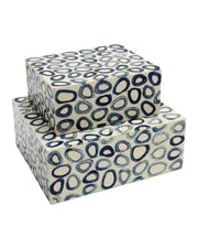 Currey and Company - 1200-1134 - Box Set of 2 - Ovoid - White / Blue