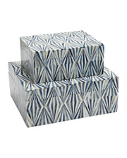 Currey and Company - 1200-1135 - Box Set of 2 - Colter - Blue / Natural White