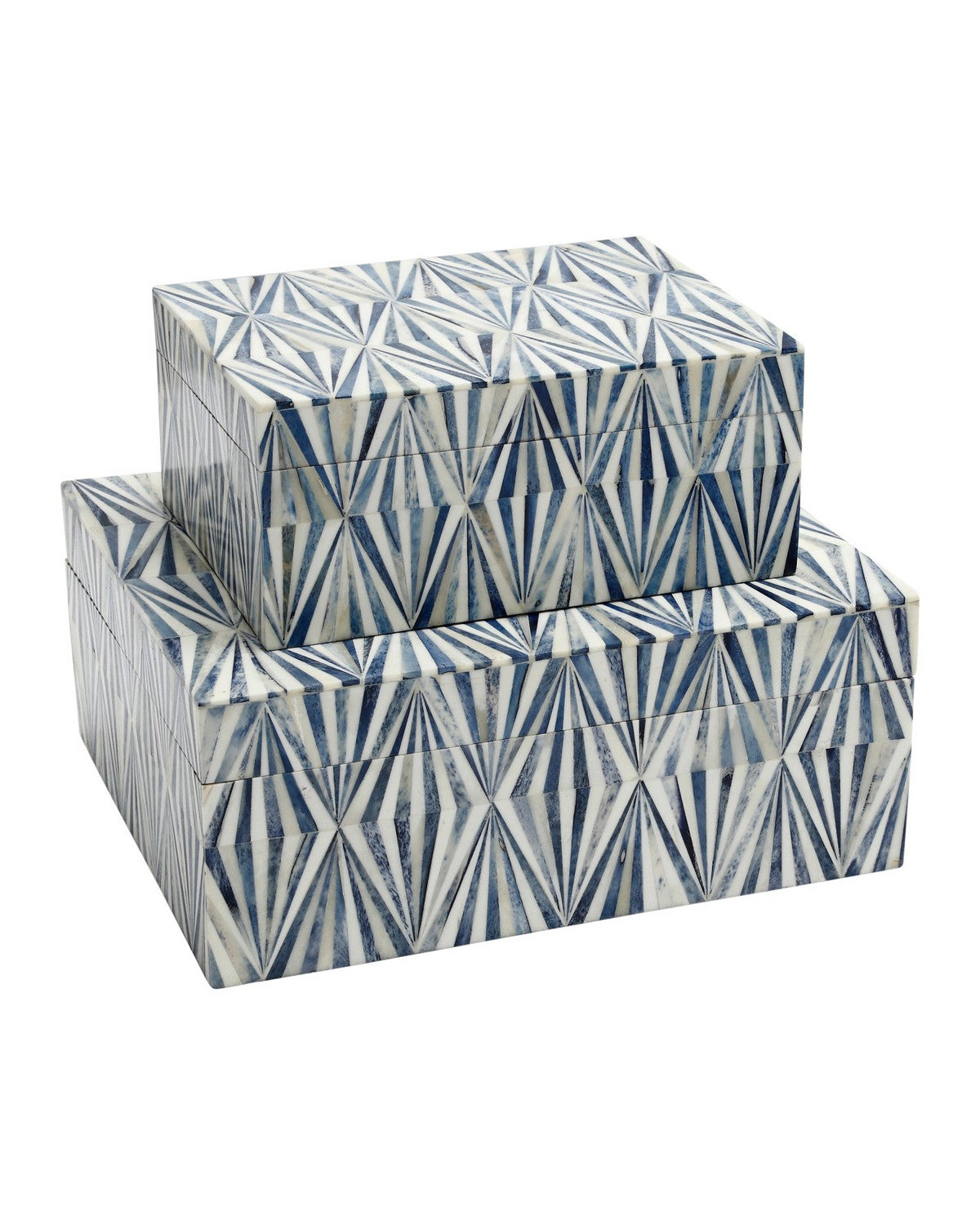 Currey and Company - 1200-1135 - Box Set of 2 - Colter - Blue / Natural White