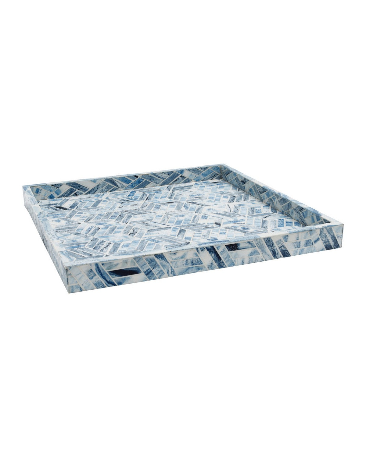 Currey and Company - 1200-1136 - Tray - Chance - Blue / Natural White
