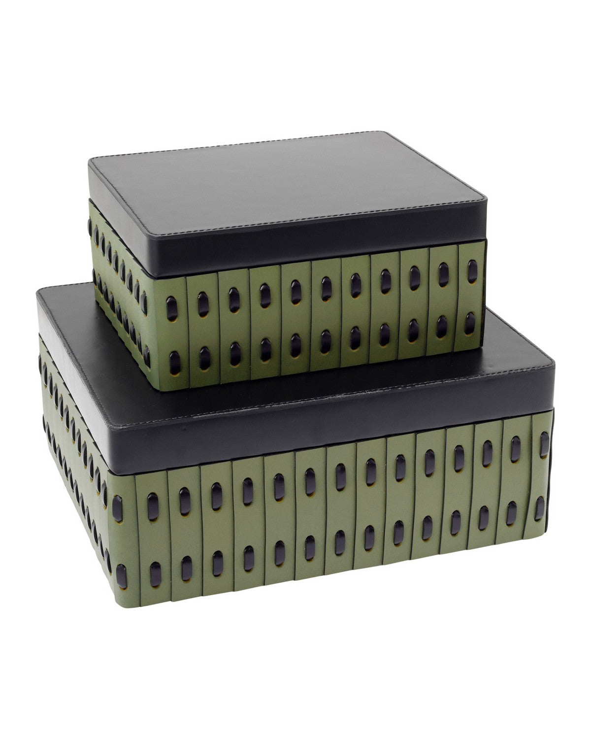 Currey and Company - 1200-1145 - Box Set of 2 - Cuoio - Green / Black