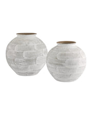 Currey and Company - 1200-1158 - Vase Set of 2 - Tussock - White