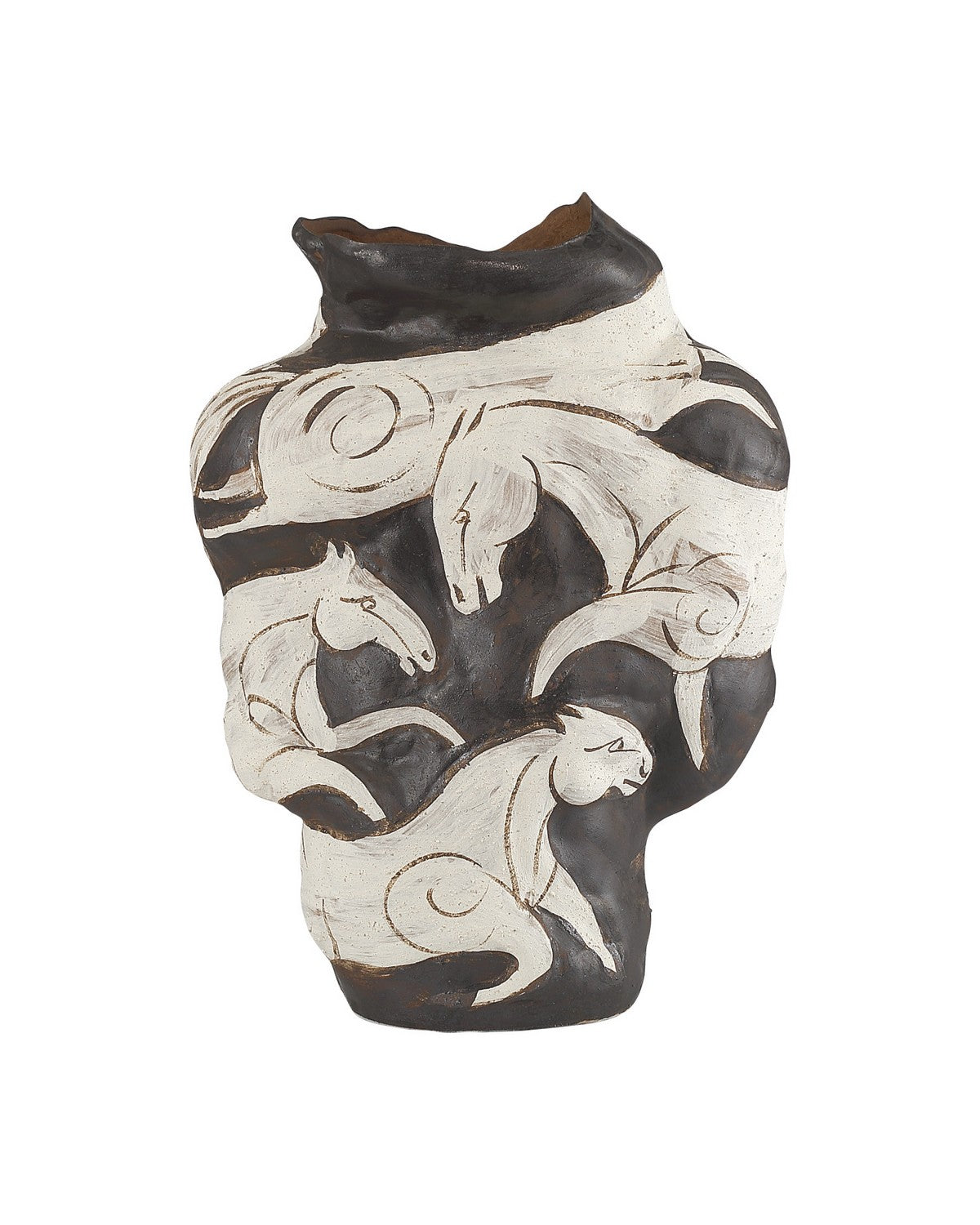 Currey and Company - 1200-1160 - Vase - Galliard - White / Brown
