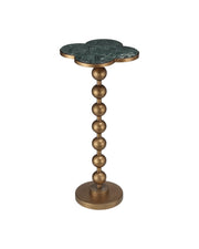 Currey and Company - 4000-0259 - Accent Table - Quatrefoil - Green / Brass