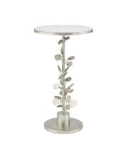 Currey and Company - 4000-0260 - Accent Table - Lunaria - Antique Silver Leaf / Natural