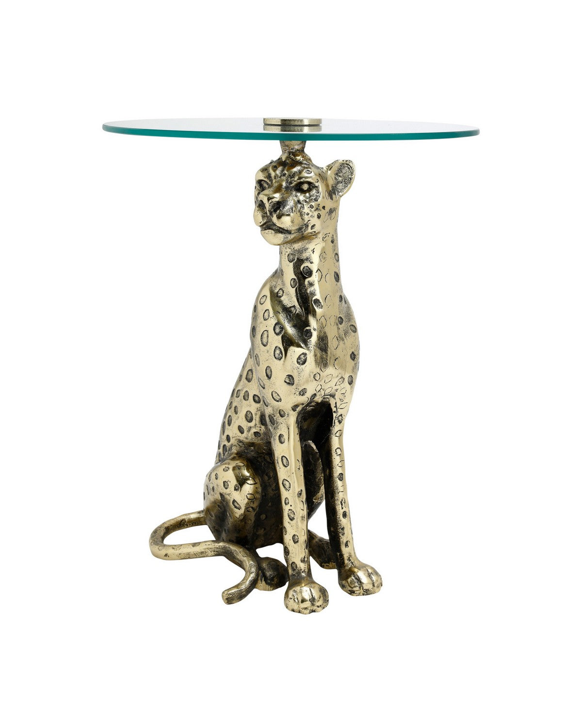 Currey and Company - 4000-0264 - Accent Table - Bacall - Antique Gold / Clear