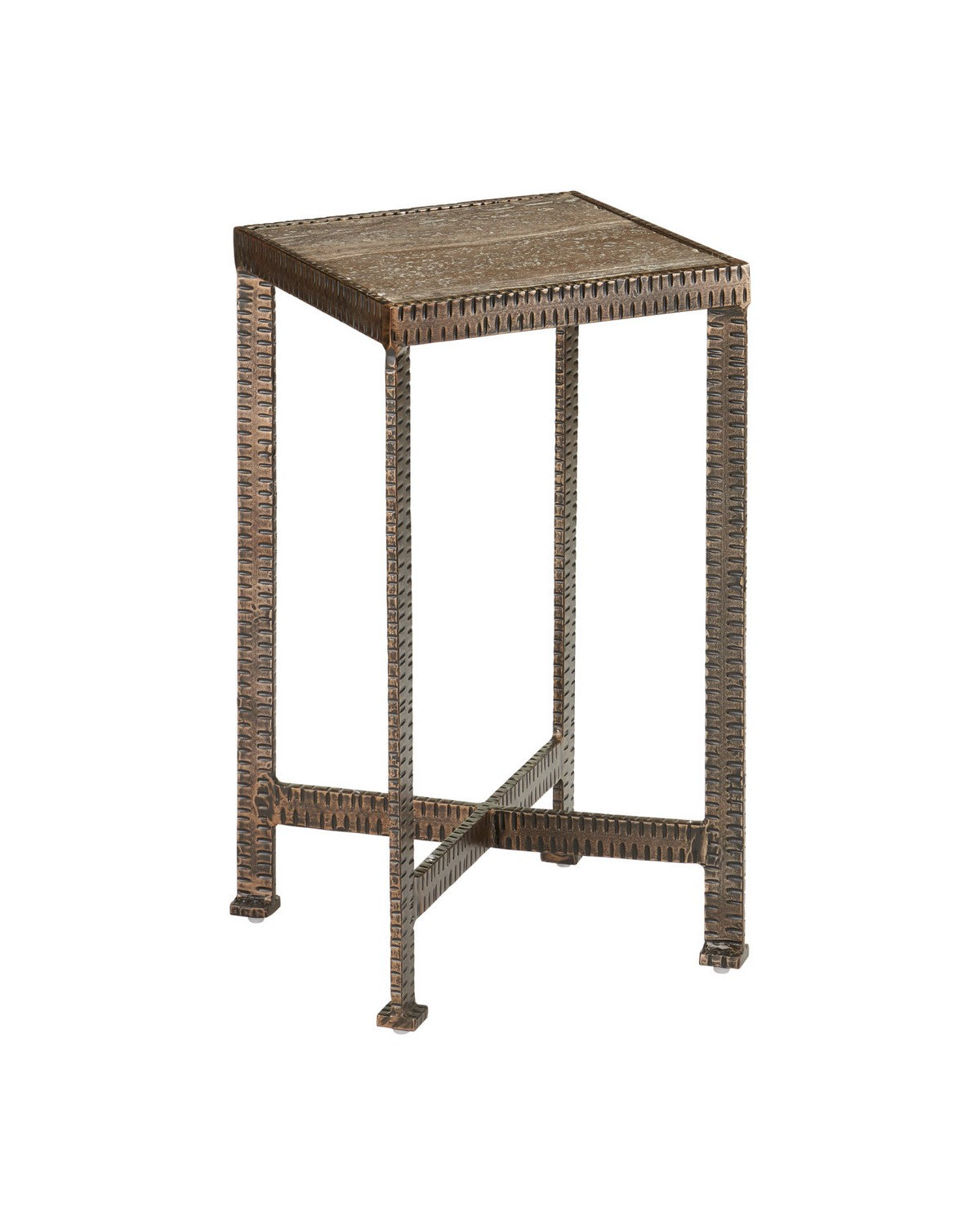 Currey and Company - 4000-0274 - Accent Table - Ampleur - Rustic Bronze / Natural