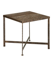 Currey and Company - 4000-0275 - Side Table - Ampleur - Rustic Bronze / Natural