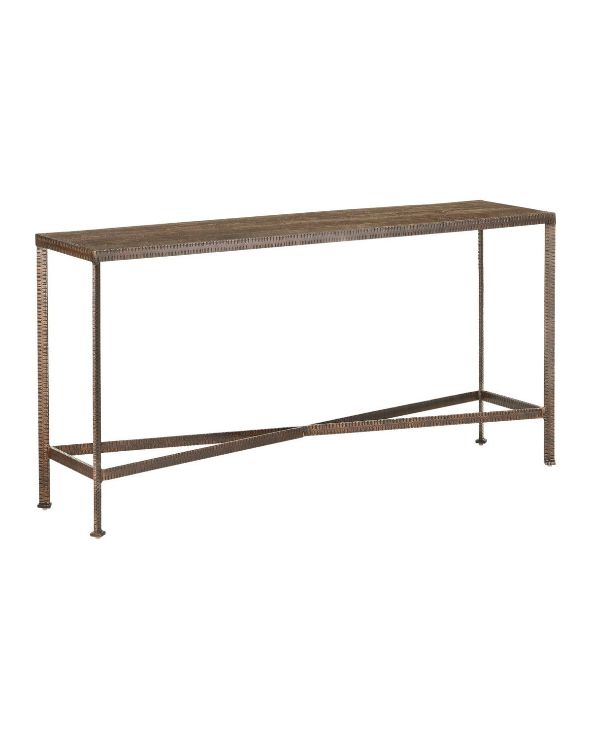 Currey and Company - 4000-0277 - Console Table - Ampleur - Rustic Bronze / Natural
