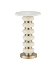 Currey and Company - 4000-0282 - Drinks Table - Lambent - Peach / Brushed Brass / Natural