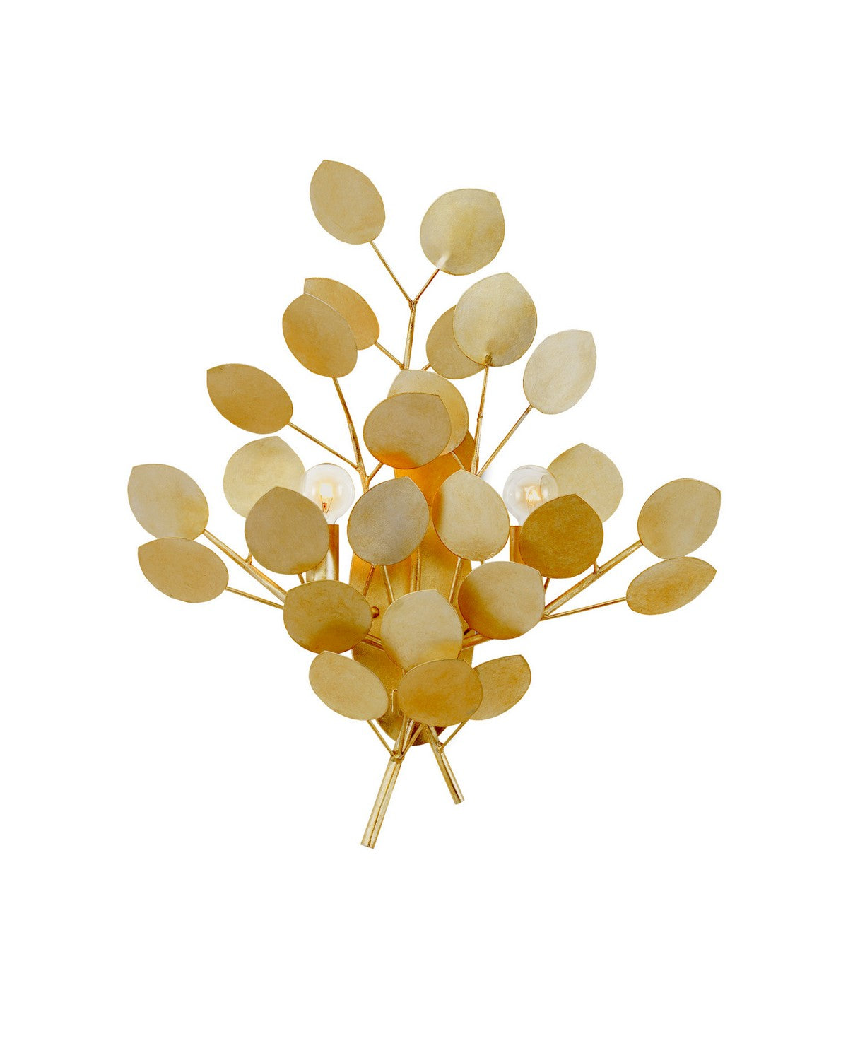 Currey and Company - 5000-0305 - Two Light Wall Sconce - Lunaria - Contemporary Gold Leaf