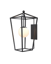 Currey and Company - 5500-0061 - One Light Wall Sconce - Denison - Midnight / Frosted White