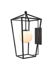 Currey and Company - 5500-0062 - One Light Wall Sconce - Denison - Midnight / Frosted White