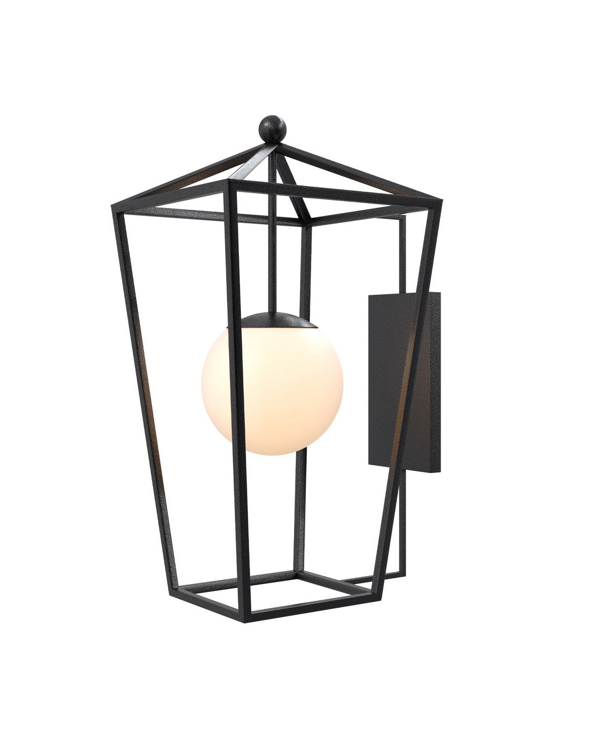 Currey and Company - 5500-0062 - One Light Wall Sconce - Denison - Midnight / Frosted White