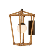 Currey and Company - 5500-0063 - One Light Wall Sconce - Denison - Natural / Midnight / Frosted White