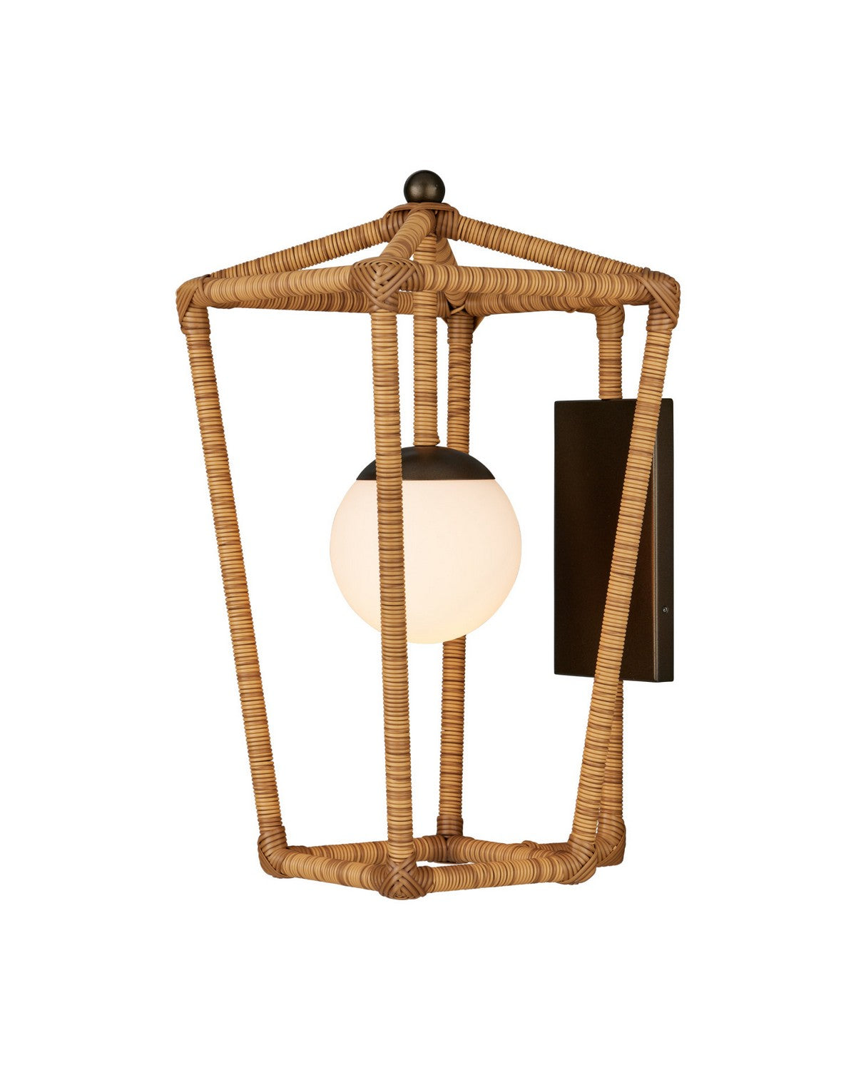 Currey and Company - 5500-0063 - One Light Wall Sconce - Denison - Natural / Midnight / Frosted White