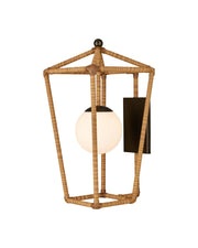 Currey and Company - 5500-0064 - One Light Wall Sconce - Denison - Natural / Midnight / Frosted White