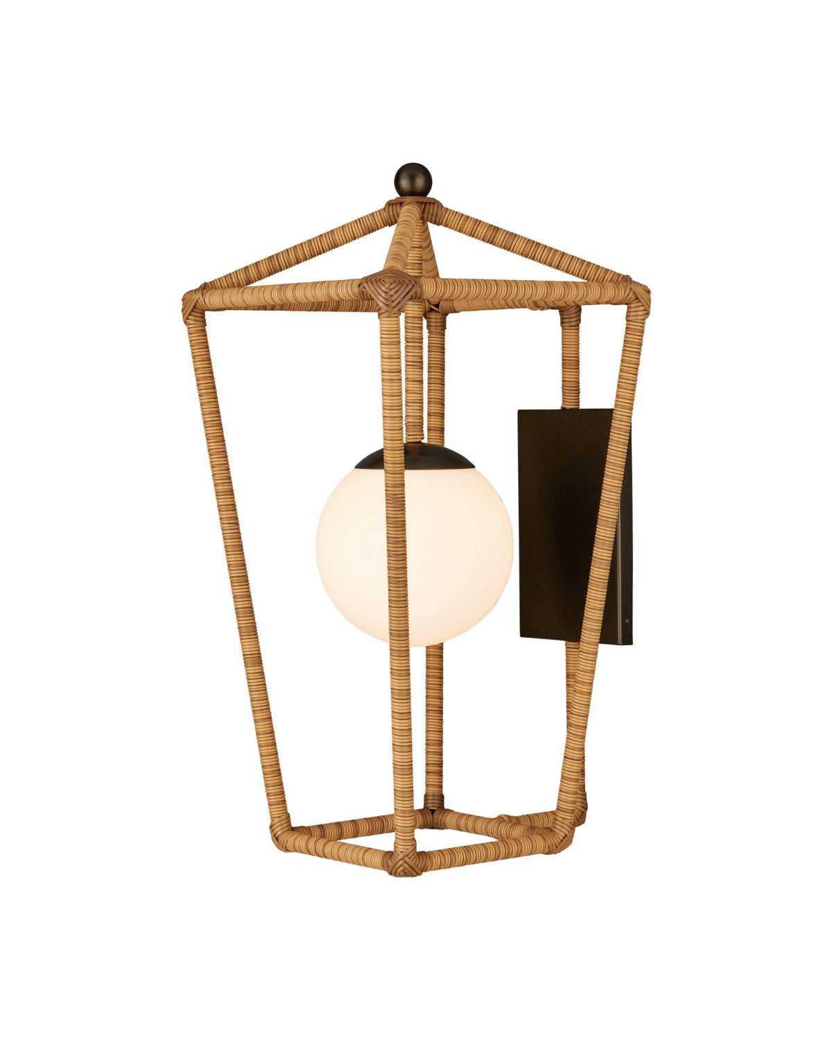 Currey and Company - 5500-0064 - One Light Wall Sconce - Denison - Natural / Midnight / Frosted White