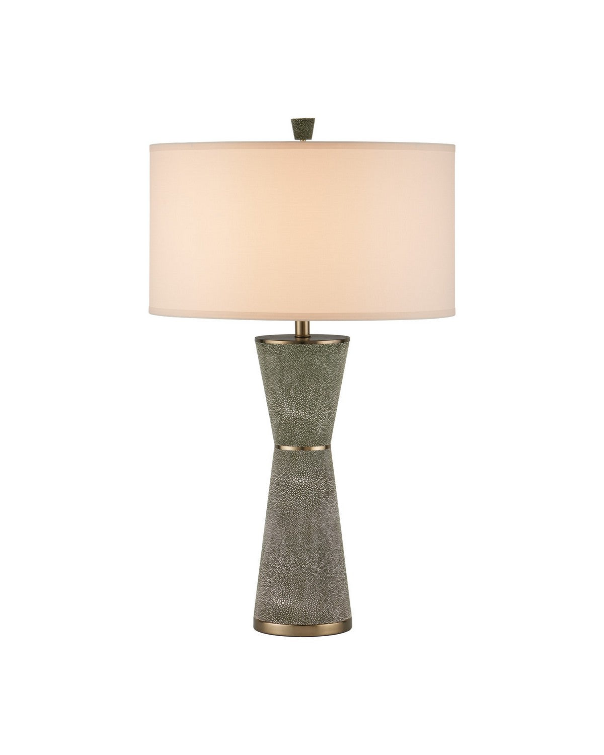 Currey and Company - 6000-1084 - One Light Table Lamp - Galuchat - Green Faux Shagreen / Brass