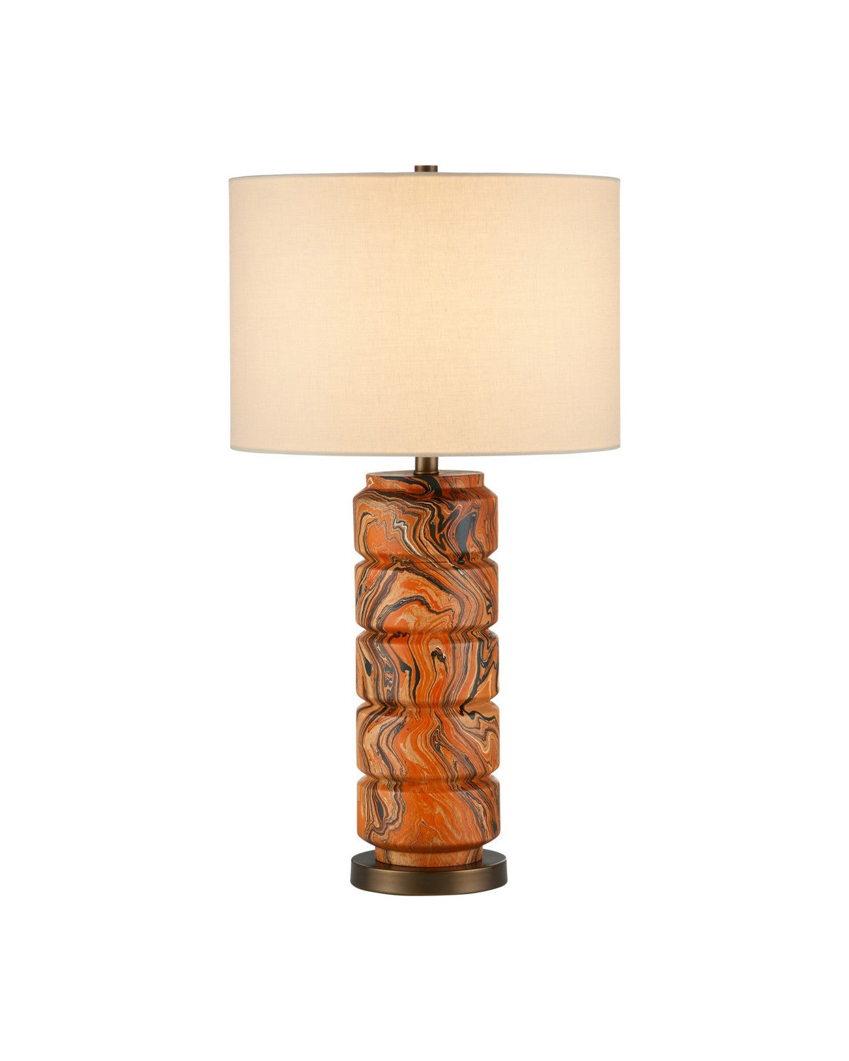 Currey and Company - 6000-1087 - One Light Table Lamp - Crantock - Marbelized Orange
