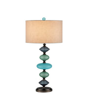Currey and Company - 6000-1093 - One Light Table Lamp - Nereid - Blue / Metallic Black