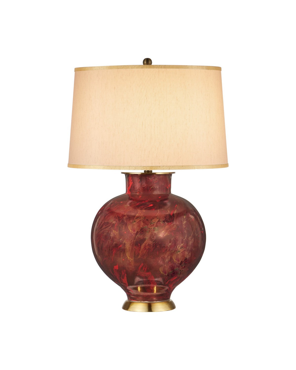Currey and Company - 6000-1106 - One Light Table Lamp - Lutz - Dark Red / Gold