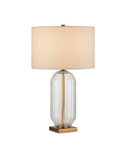 Currey and Company - 6000-1118 - One Light Table Lamp - Entasis - Clear / Aged Brass