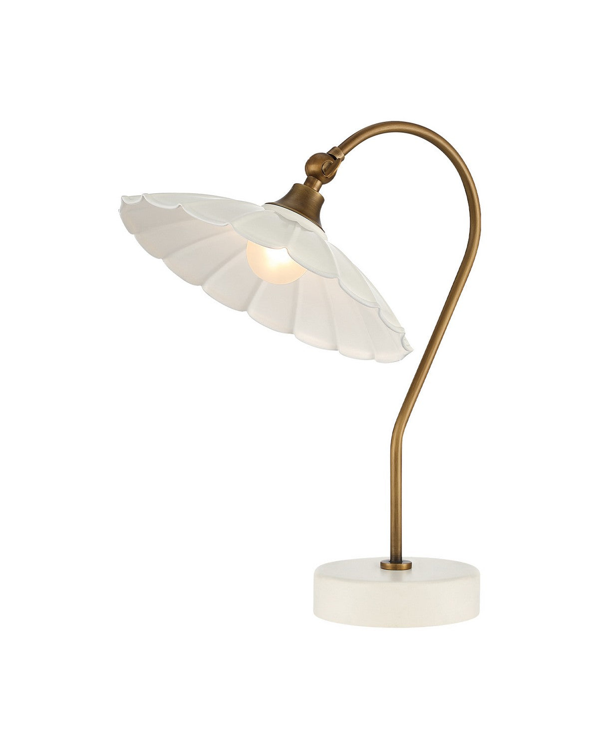 Currey and Company - 6700-0029 - LED Table Lamp - Springe - White / Antique Brass