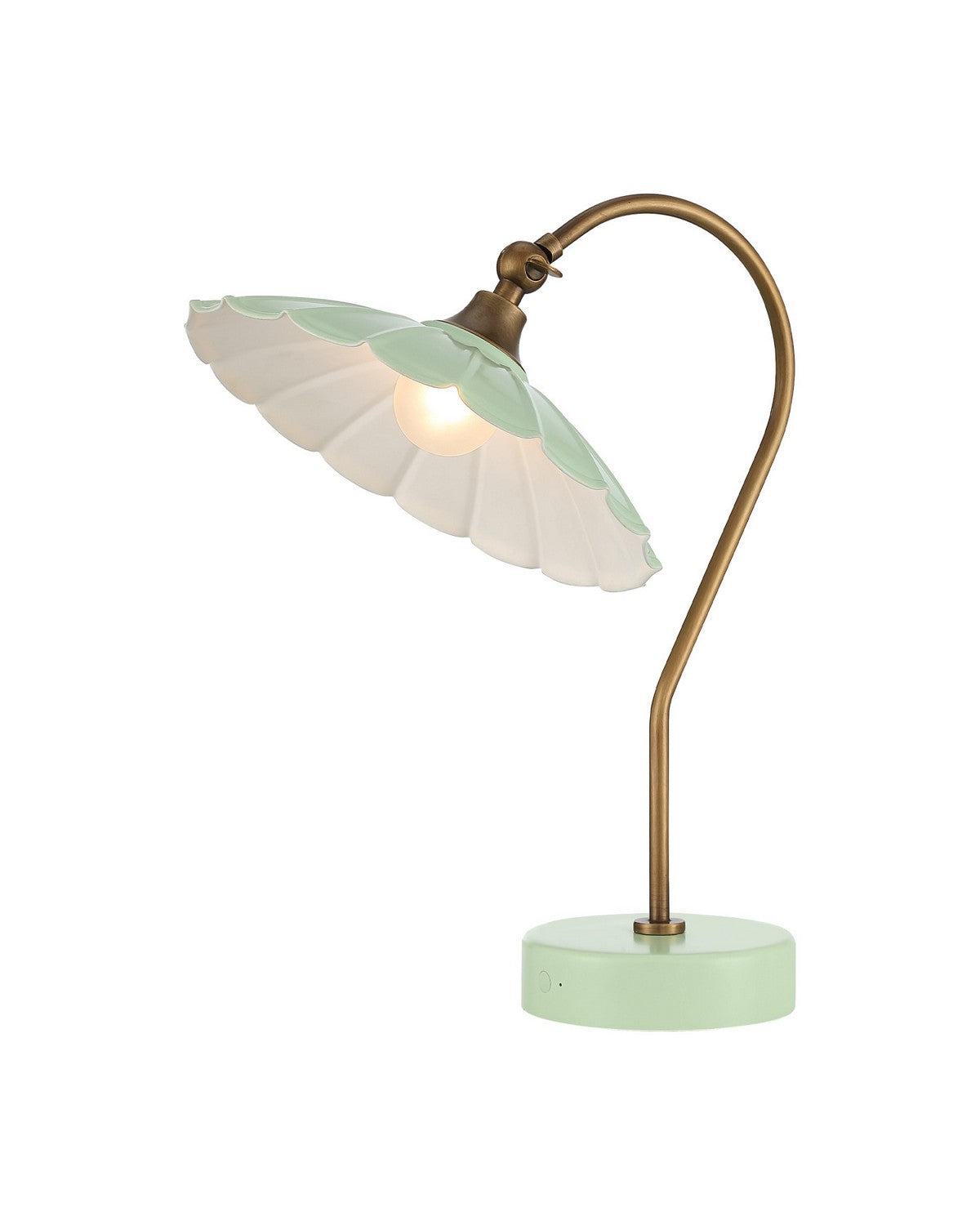 Currey and Company - 6700-0030 - LED Table Lamp - Springe - Green / Antique Brass