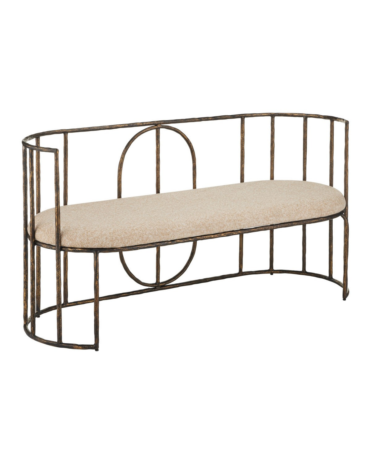 Currey and Company - 7000-1292 - Bench - Euclid - Antique Bronze