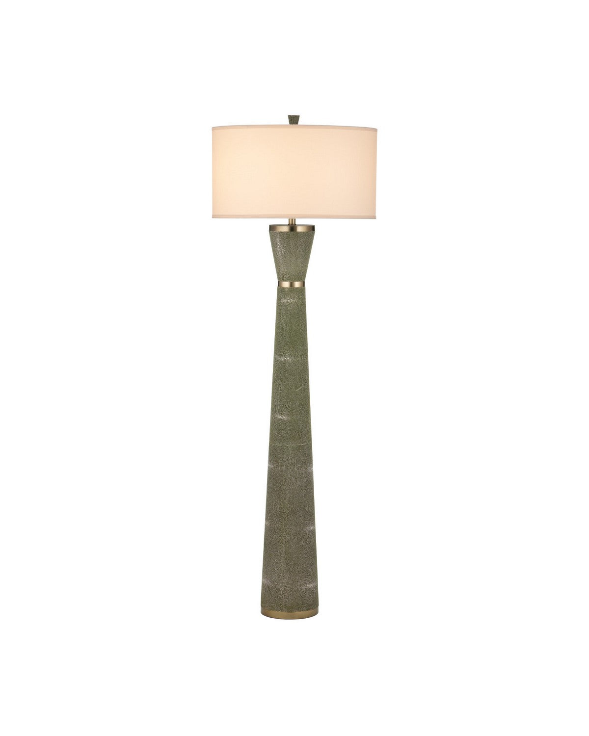 Currey and Company - 8000-0187 - One Light Floor Lamp - Galuchat - Green Faux Shagreen / Brass