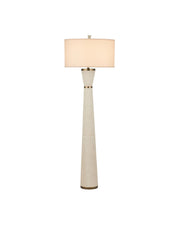 Currey and Company - 8000-0188 - One Light Floor Lamp - Galuchat - Ivory Faux Shagreen / Brass