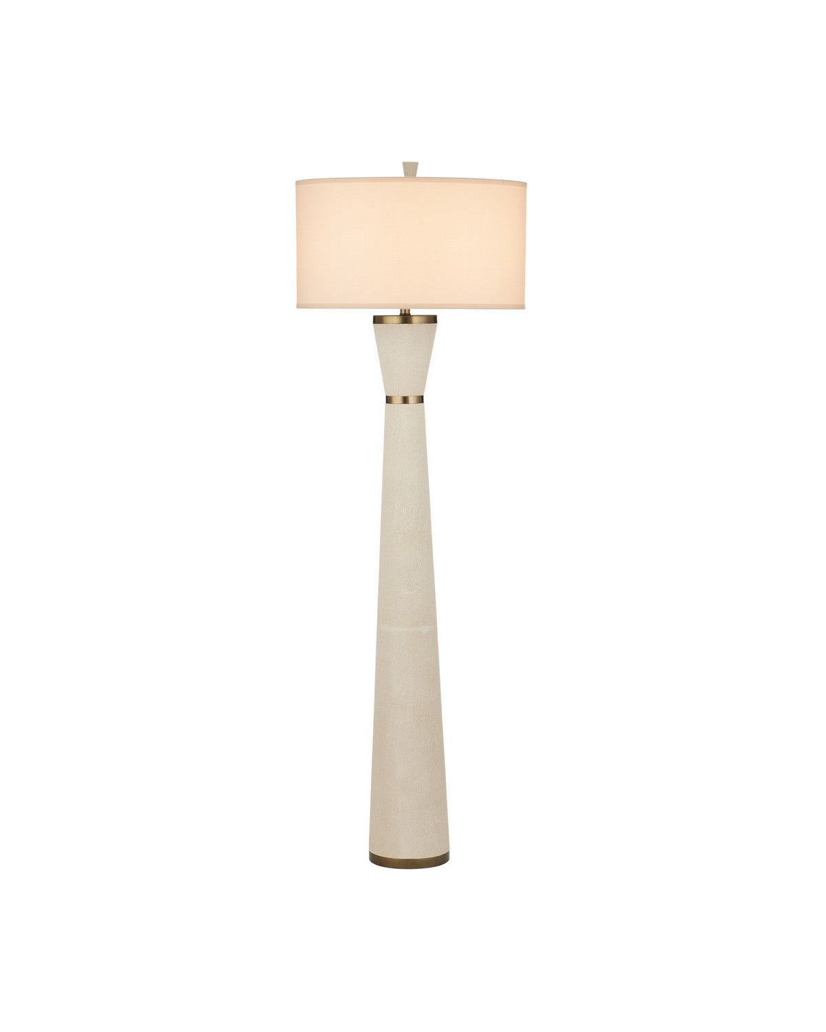 Currey and Company - 8000-0188 - One Light Floor Lamp - Galuchat - Ivory Faux Shagreen / Brass