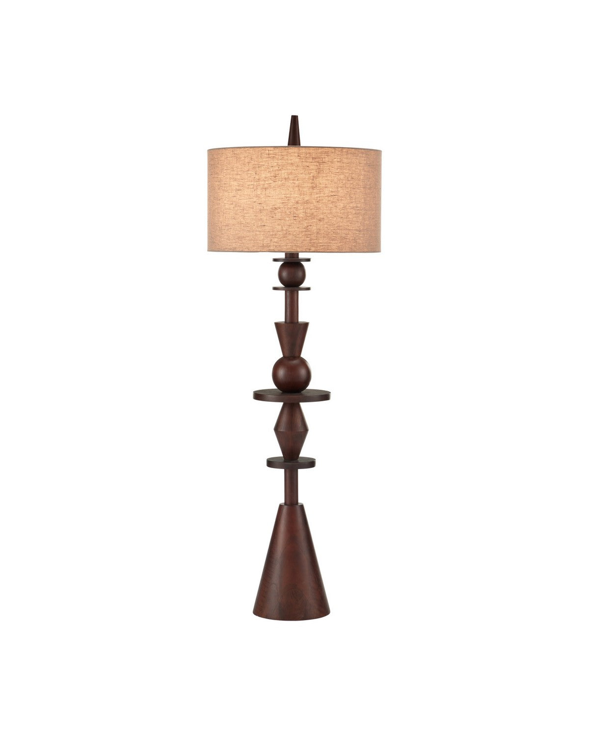 Currey and Company - 8000-0192 - One Light Floor Lamp - Cipher - Walnut Brown