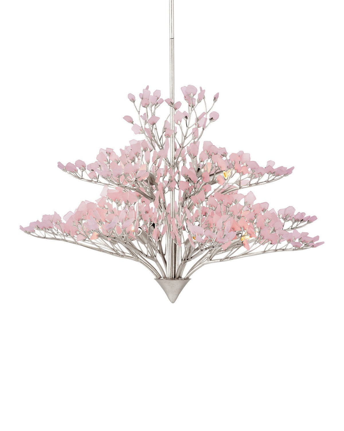 Currey and Company - 9000-1427 - 12 Light Chandelier - Fiorella - Pink / Contemporary Silver Leaf
