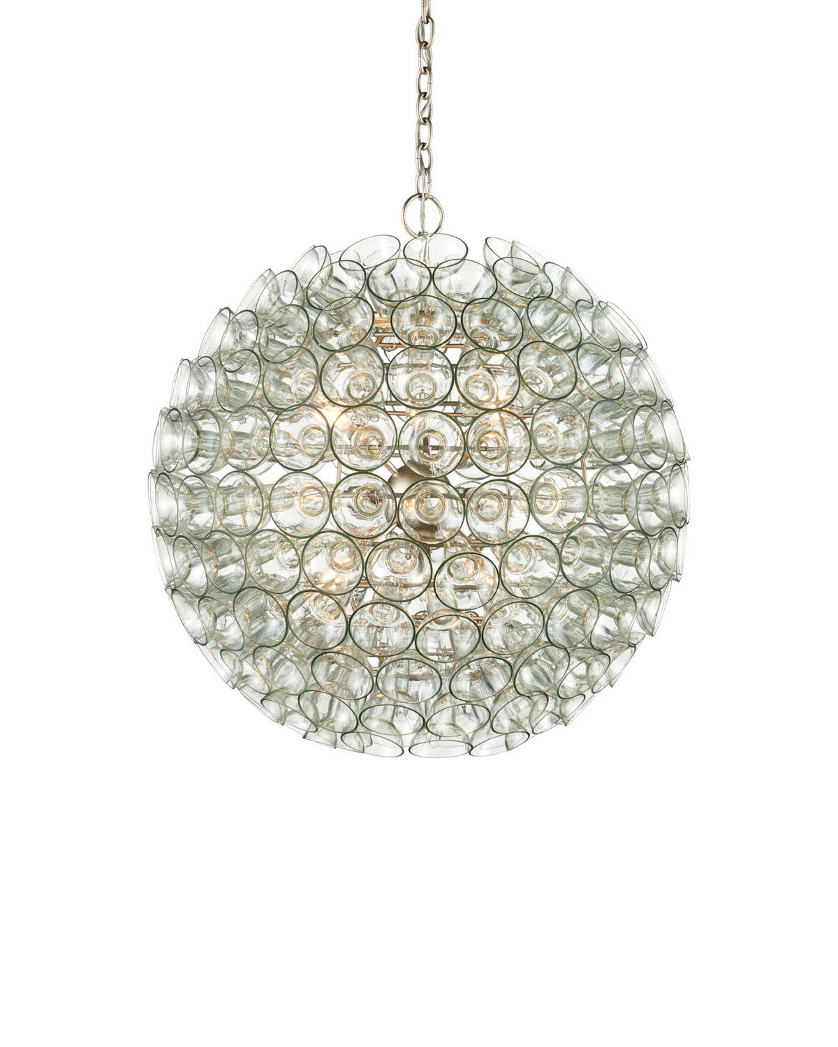 Currey and Company - 9000-1429 - Nine Light Chandelier - Eau de Vie - Clear / Contemporary Silver Leaf / Contemporary Silver
