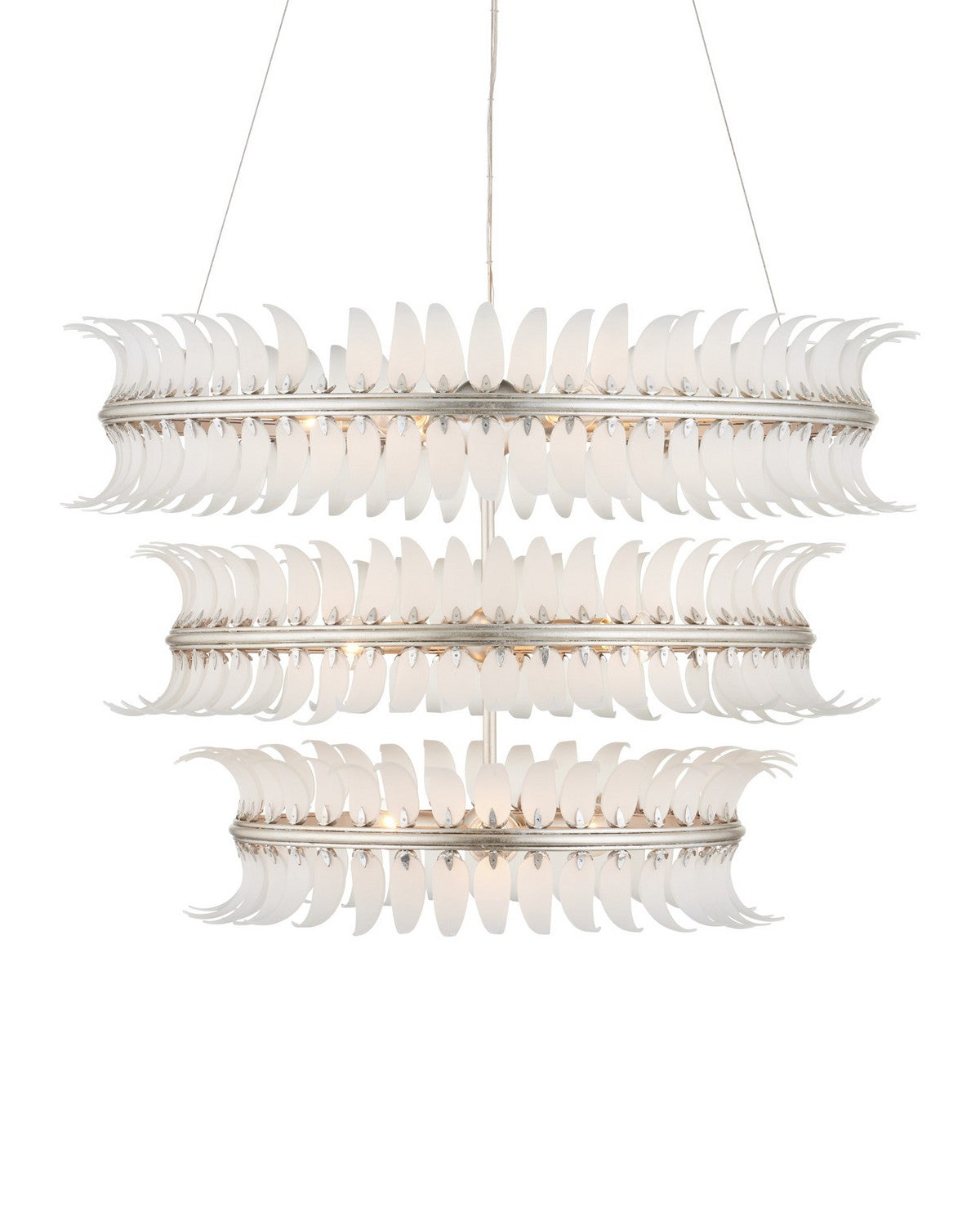 Currey and Company - 9000-1431 - 12 Light Chandelier - Capheira - Frosted / Contemporary Silver Leaf / Contemporary Silver