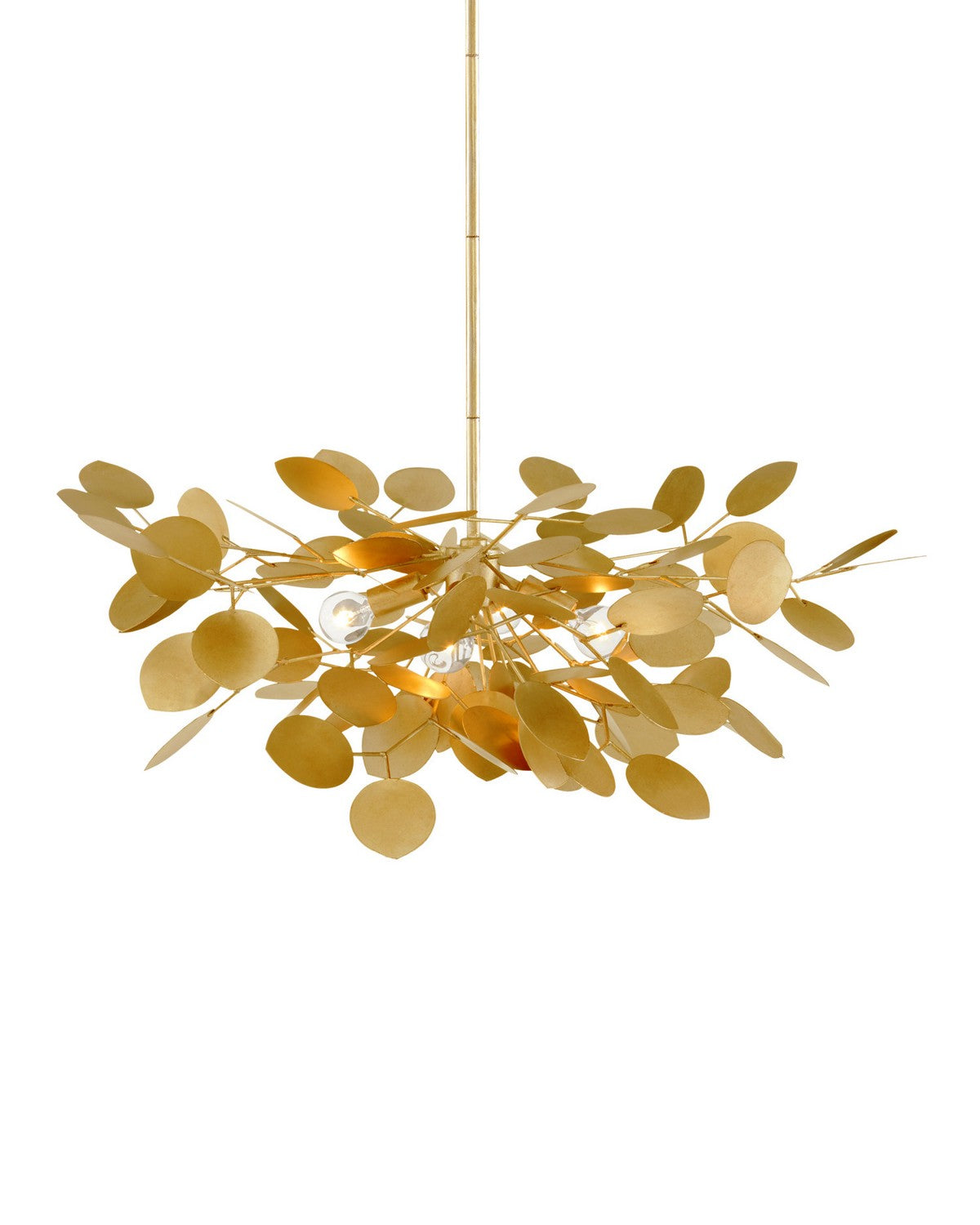 Currey and Company - 9000-1434 - Four Light Chandelier - Lunaria - Contemporary Gold Leaf