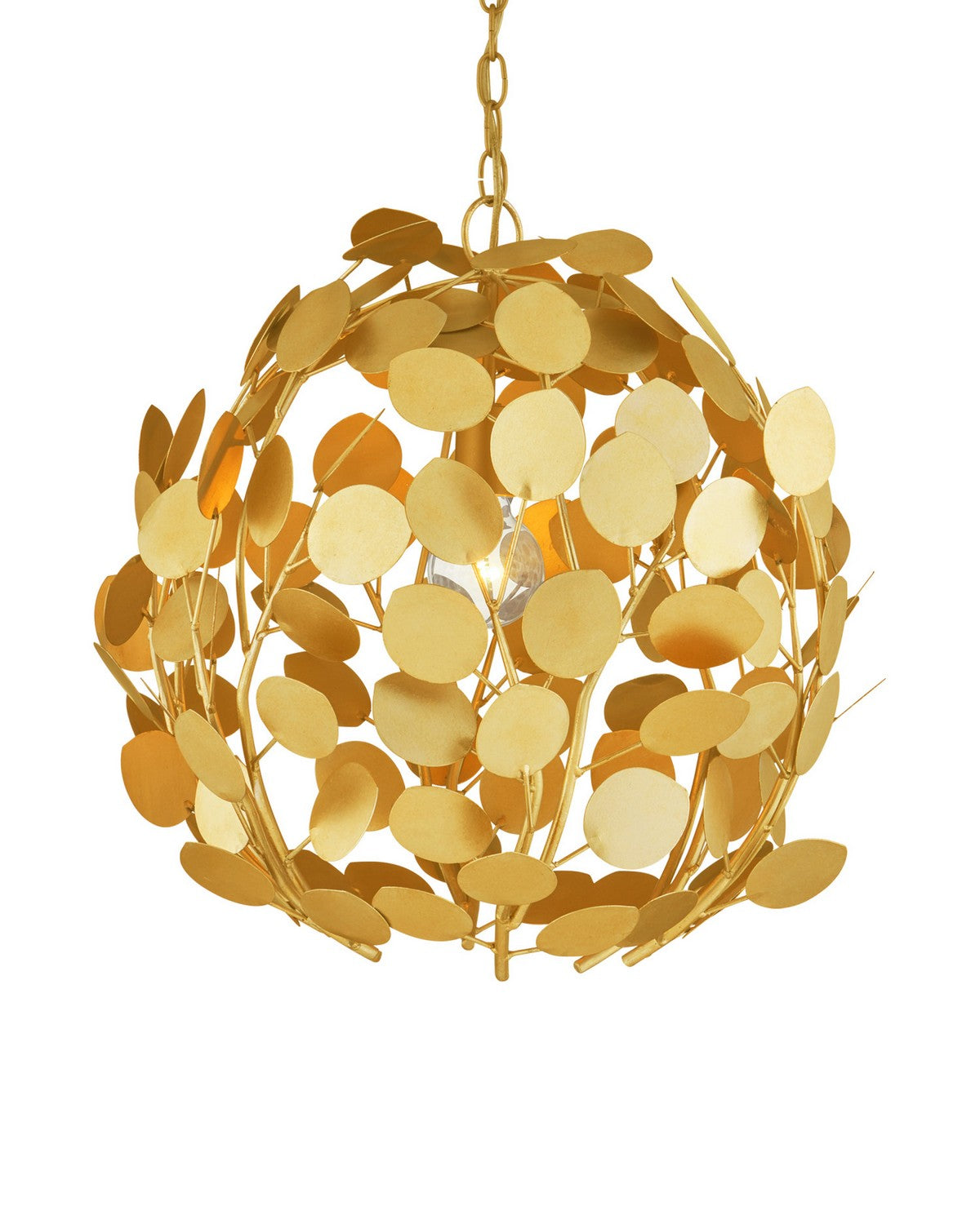 Currey and Company - 9000-1436 - One Light Chandelier - Lunaria - Contemporary Gold Leaf