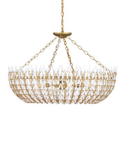 Currey and Company - 9000-1439 - Six Light Chandelier - Magnum Opus - White / Brass