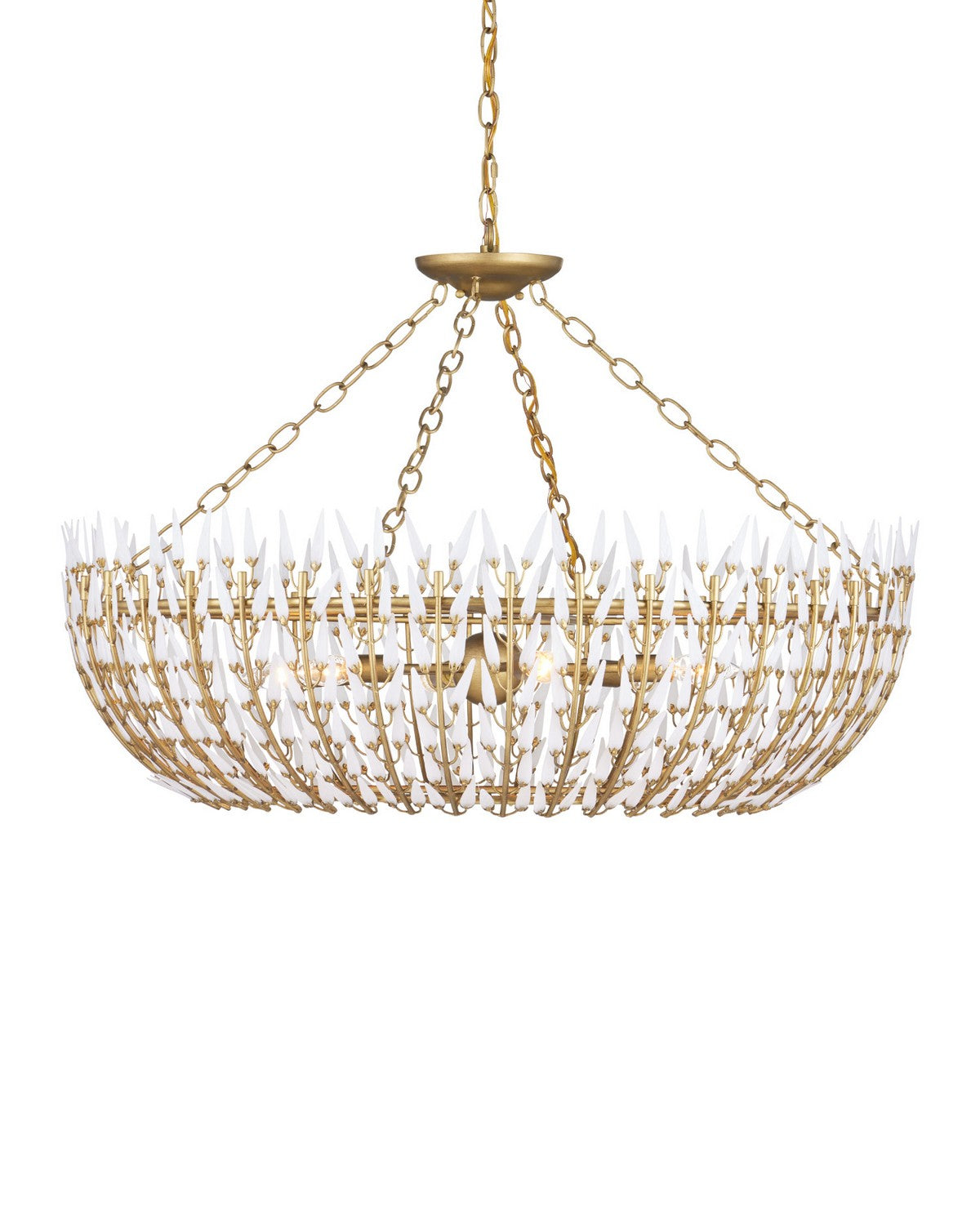 Currey and Company - 9000-1439 - Six Light Chandelier - Magnum Opus - White / Brass