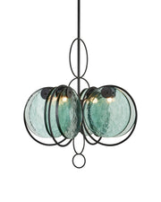 Currey and Company - 9000-1442 - Four Light Chandelier - Vesica Piscis - Clear / Blacksmith