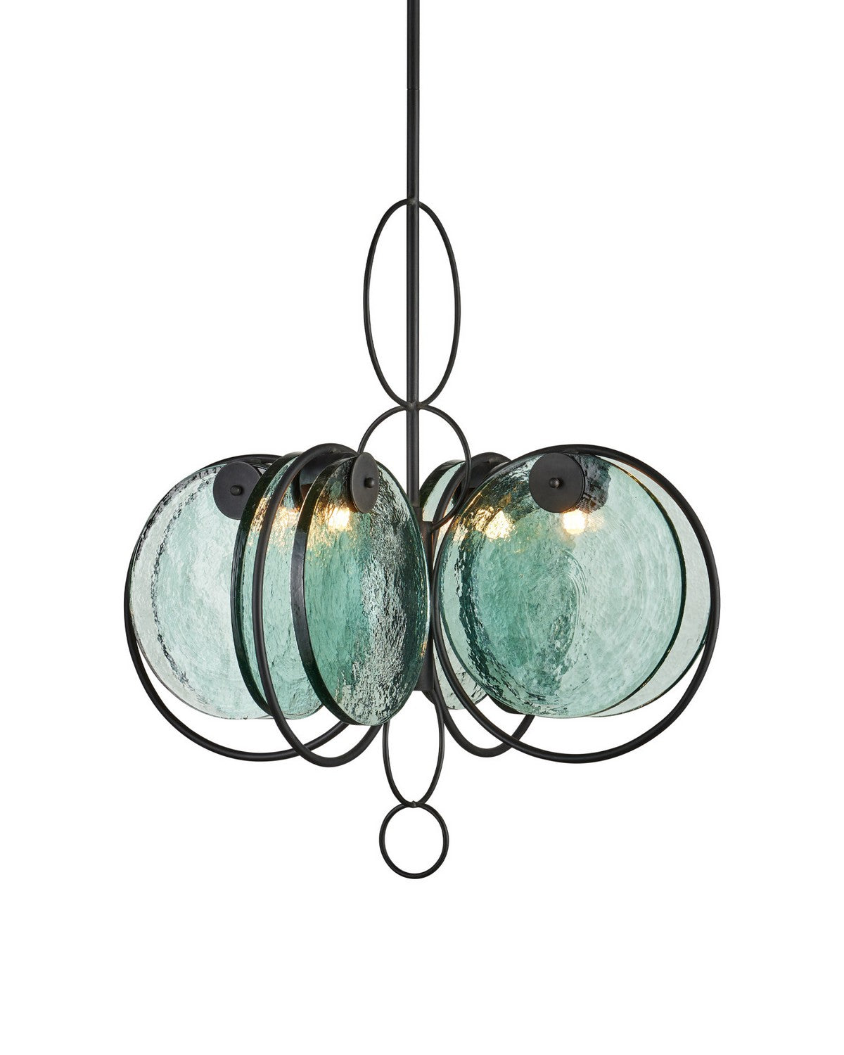 Currey and Company - 9000-1442 - Four Light Chandelier - Vesica Piscis - Clear / Blacksmith