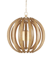 Currey and Company - 9000-1447 - One Light Chandelier - Dryad - Natural Ash / Frosted White