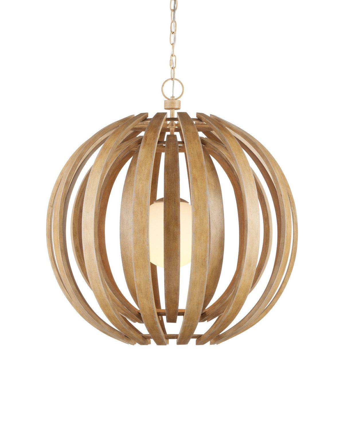Currey and Company - 9000-1447 - One Light Chandelier - Dryad - Natural Ash / Frosted White