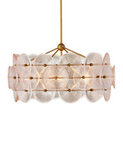 Currey and Company - 9000-1459 - Six Light Chandelier - Whirlwind - Pale Pink / Brass