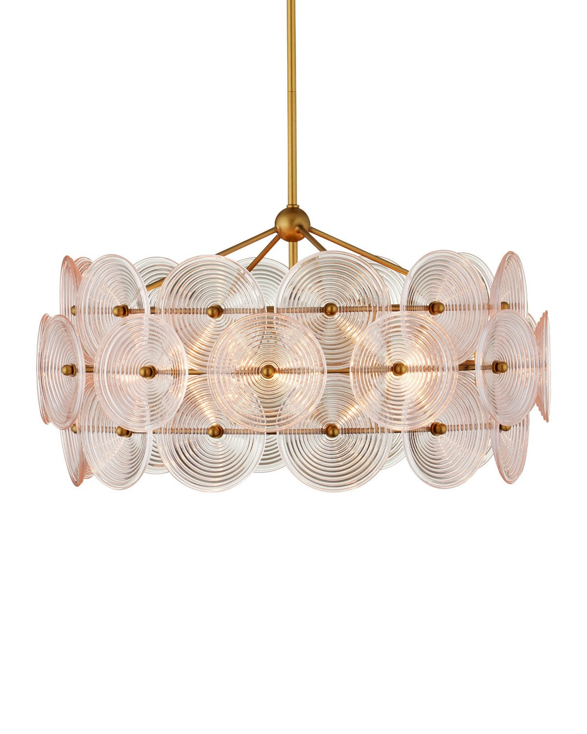 Currey and Company - 9000-1459 - Six Light Chandelier - Whirlwind - Pale Pink / Brass