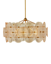 Currey and Company - 9000-1460 - Six Light Chandelier - Whirlwind - Pale Yellow / Brass
